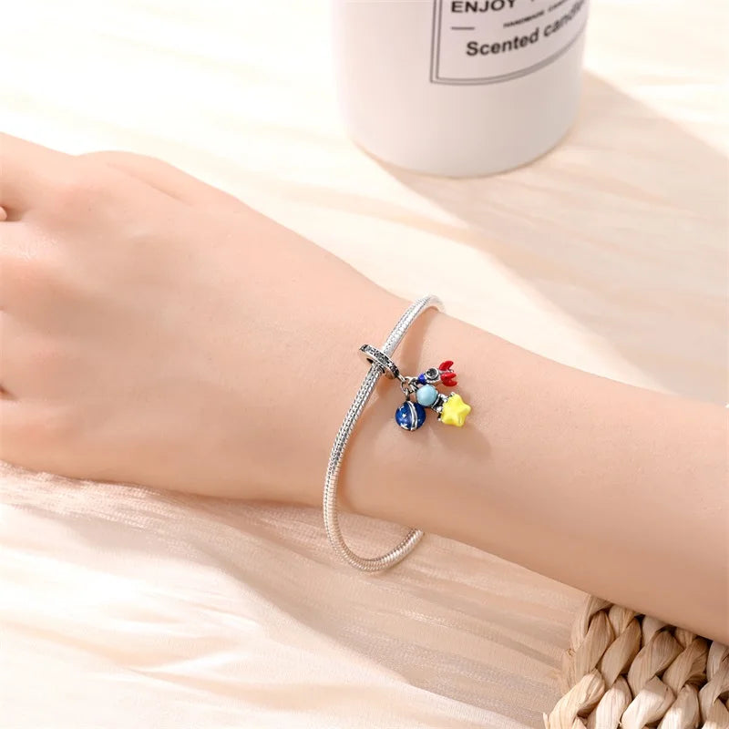 CHARM STERLING SILVER 925 TEMA LUNARE UNIVERSO