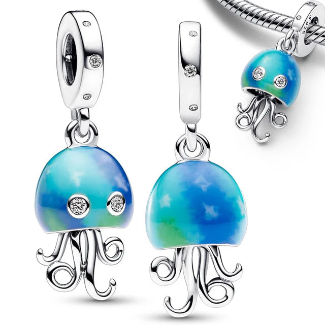 CHARM STERLING SILVER 925 ANIMALI MARE ORO VIAGGI CAFFE'