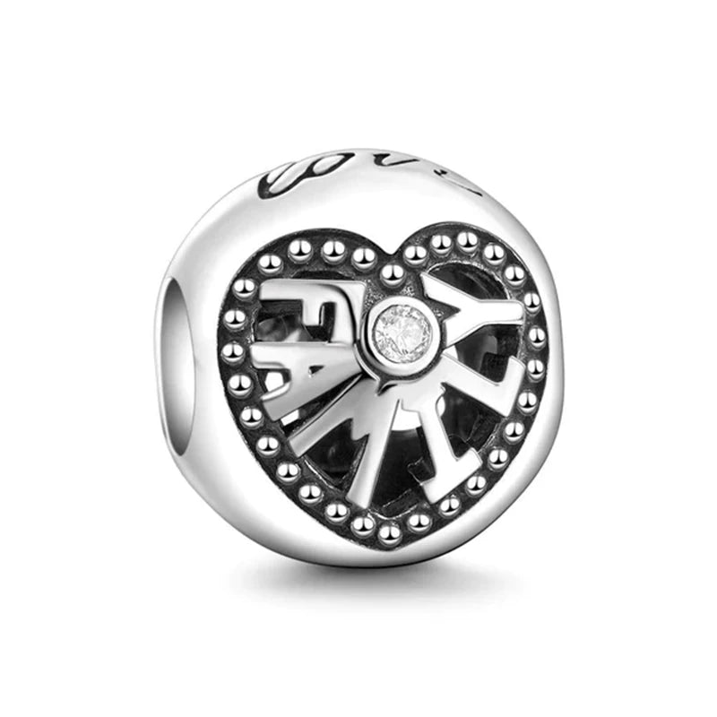 CHARM STERLING SILVER 925 CUORE MOM GOMITOLO