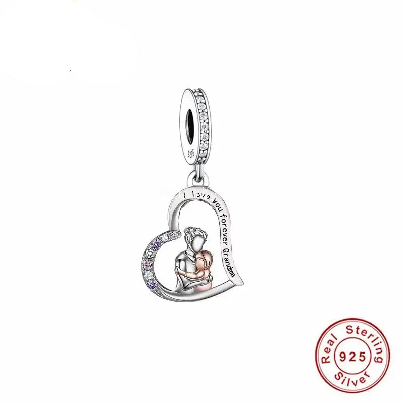 CHARM STERLING SILVER 925 TRIDIMENZIONALE FAMILY NONNI