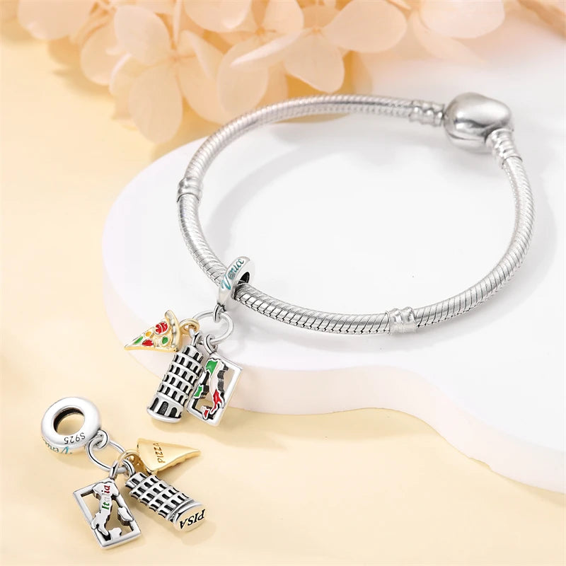 CHARM STERLING SILVER 925 PAESI LINEA COLOR
