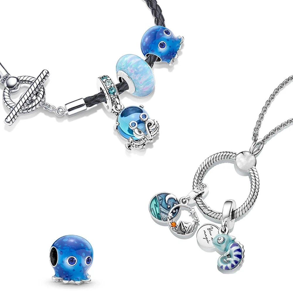 CHARM STERLING SILVER MARE FRUTTA PORTAFORTUNA