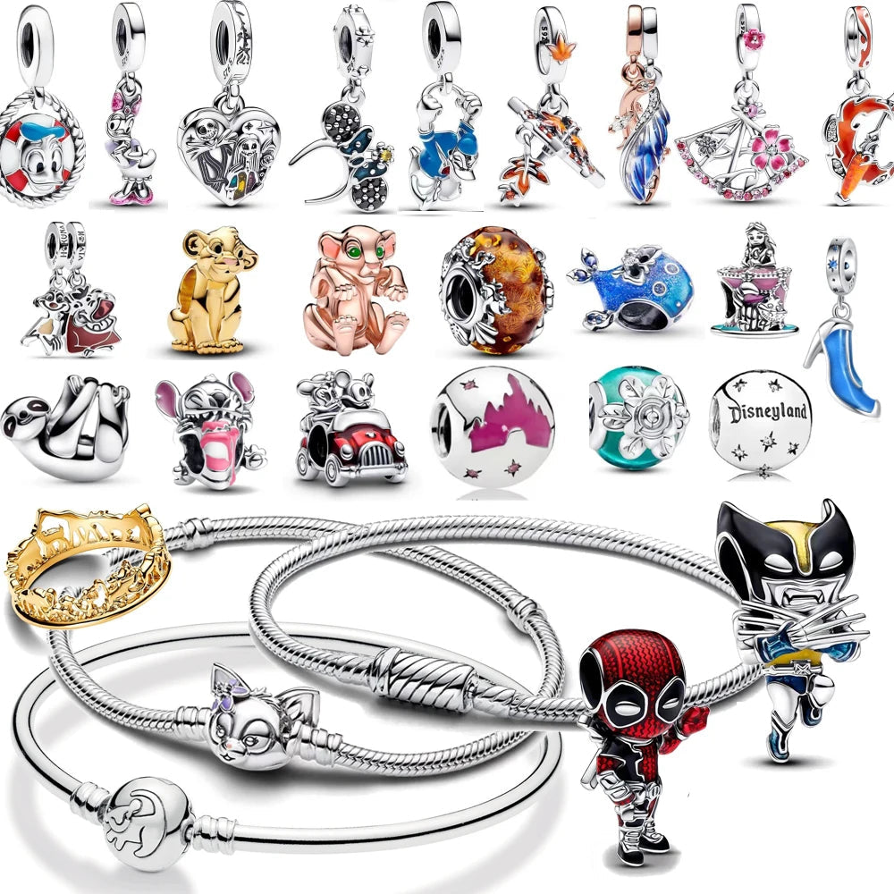 CHARM BRACCIALI ANELLI STERLING SILVER 925 CARTONI ANIMATI