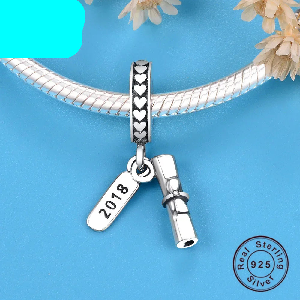 CHARM STERLING SILVER 925 TRIDIMENZIONALE LAUREA