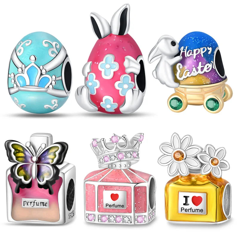 CHARM STERLING SILVER 925 UOVA DI PASQUA SORPRESA PROFUMO