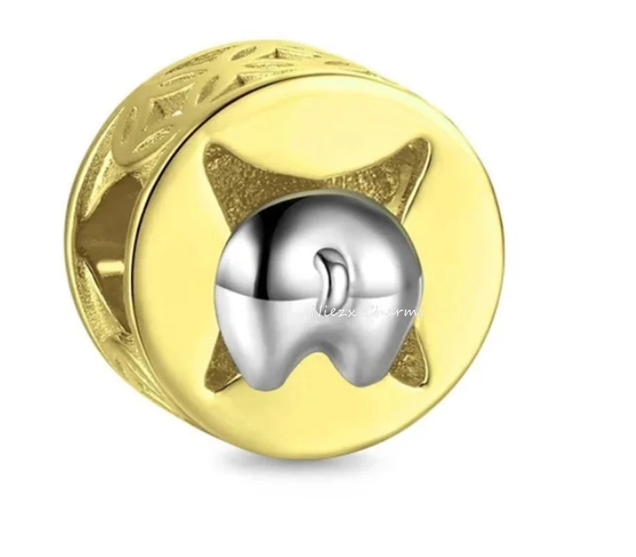 CHARM STERLING SILVER 925 TARTARUGA ORSI FUNGO GATTO MAIALE ORSO