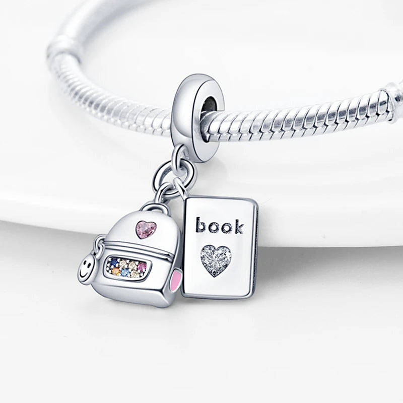 CHARM STERLING SILVER 925 VIAGGI BORSA RELIGIONE MOTO ELICOTTERO NASCITA FOTO
