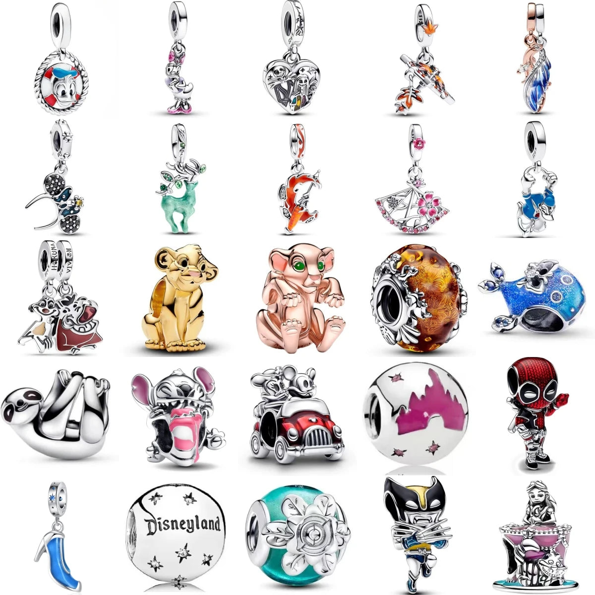 CHARM BRACCIALI ANELLI STERLING SILVER 925 CARTONI ANIMATI