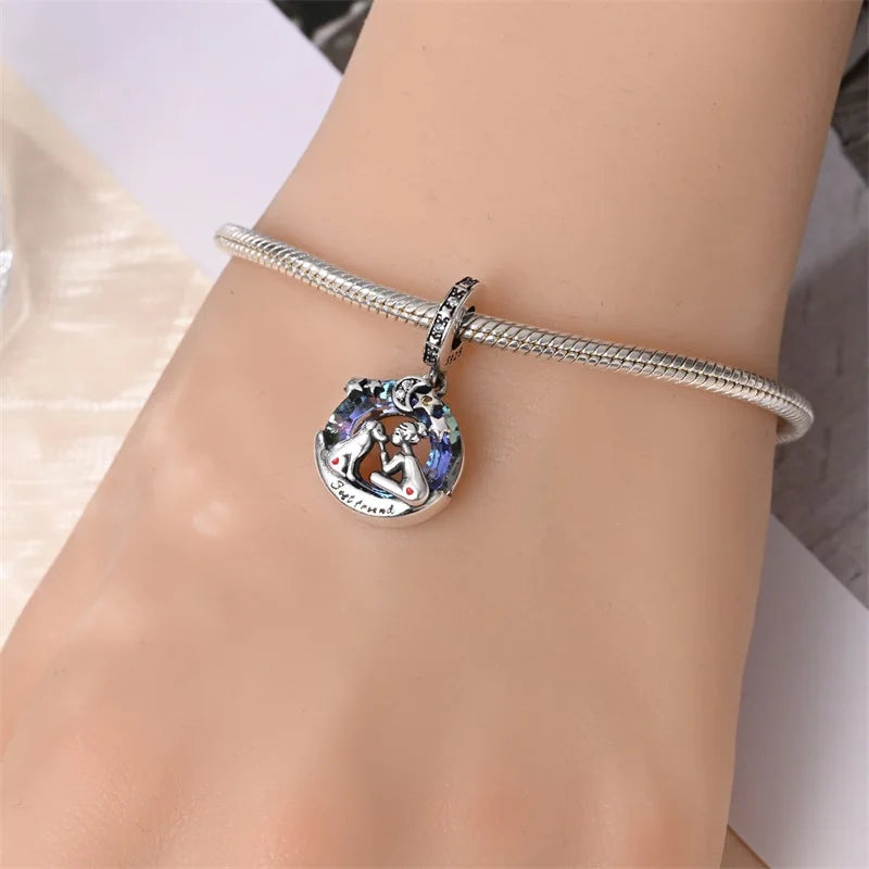 CHARM STERLING SILVER BEST FRIEND FAMILY LINEA COLOR NOVITA' FEBBRAIO