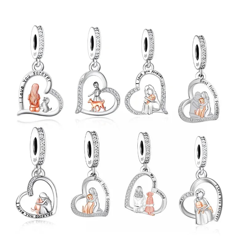 CHARM STERLING SILVER 925 TRIDIMENZIONALE AMICO CANE