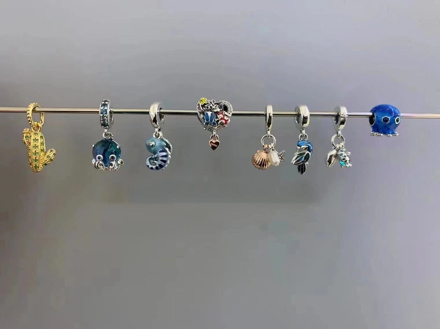 CHARM STERLING SILVER MARE FRUTTA PORTAFORTUNA