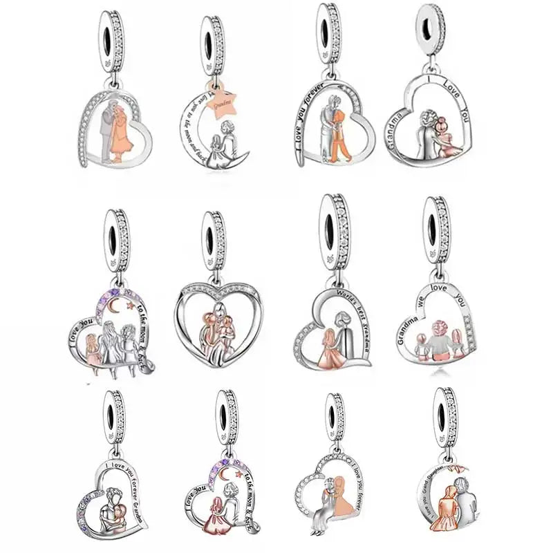 CHARM STERLING SILVER 925 TRIDIMENZIONALE FAMILY NONNI