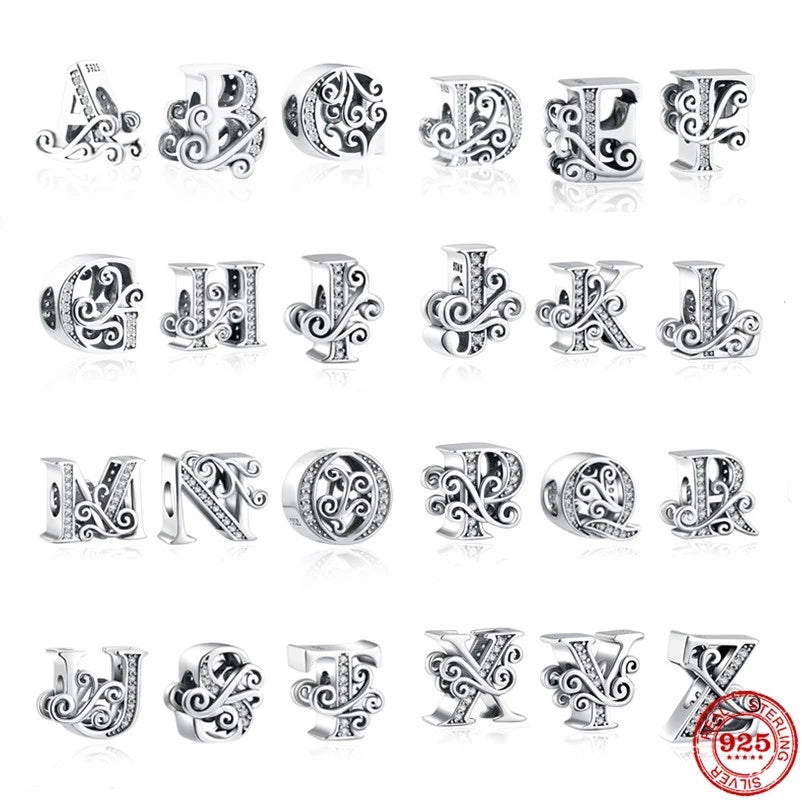 CHARM STERLING SILVER 925 LETTERE