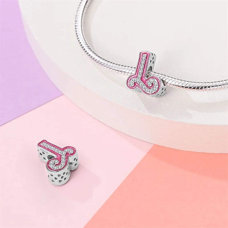 CHARM STERLING SILVER 925 LETTERE LINEA COLOR