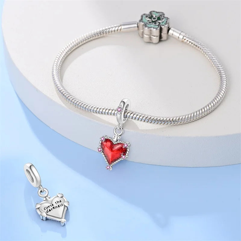 CHARM STERLING SILVER 925 NEW 2024 ANIMALI CUORE CARTE LINEA COLOR