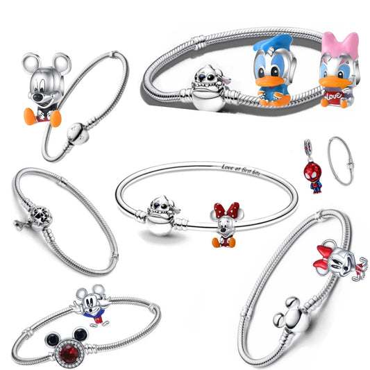 CHARM BRACCIALI SILVER STERLING 925 CARTONI ANIMATI