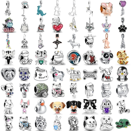 CHARM STERLING SILVER 925 ANIMALI CARTONI ANIMATI
