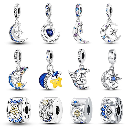 CHARM STERLING SILVER 925 TEMA LUNARE LINEA COLOR