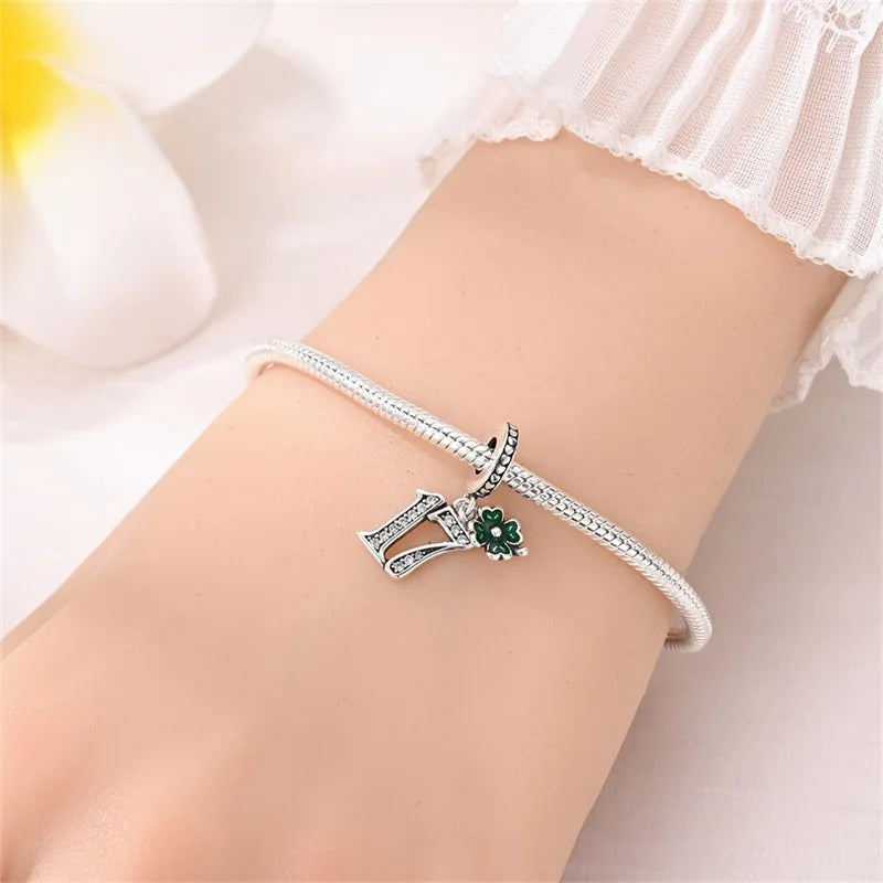 CHARM STERLING SILVER 925 NUMERI PORTAFORTUNA