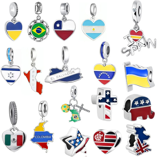 CHARM STERLING SILVER 925 BANDIERA