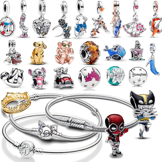 CHARM  BRACCIALI  ANELLI STERLING SILVER 925 CARTONI ANIMATI