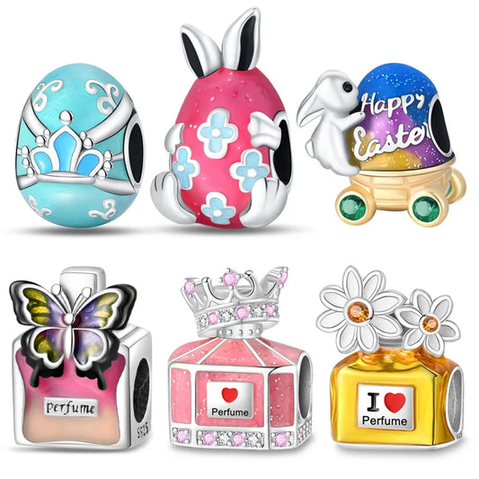 CHARM STERLING SILVER 925 UOVA DI PASQUA SORPRESA PROFUMO
