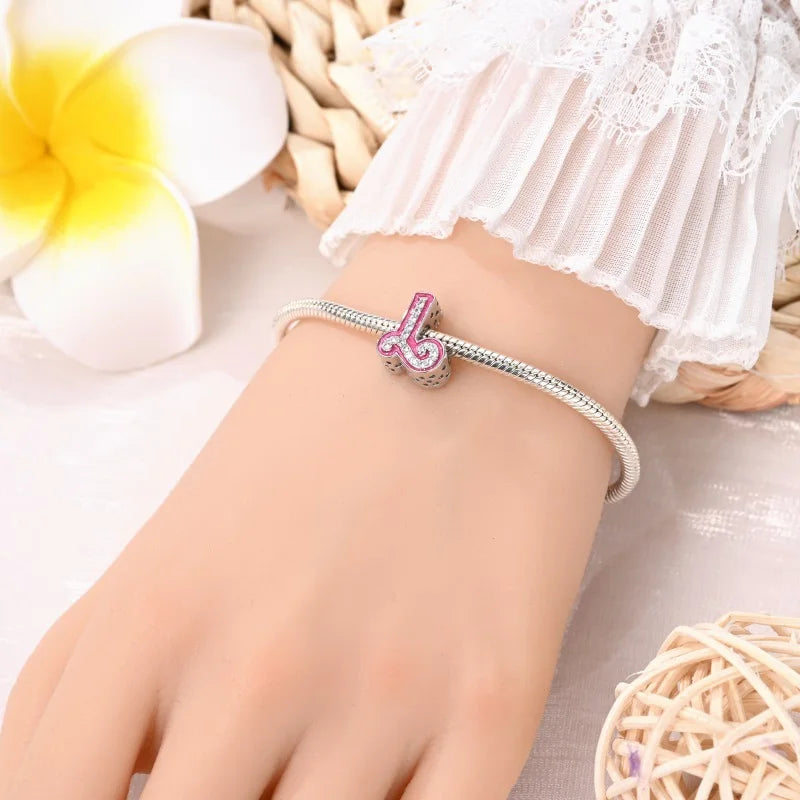 CHARM STERLING SILVER 925 LETTERE LINEA COLOR