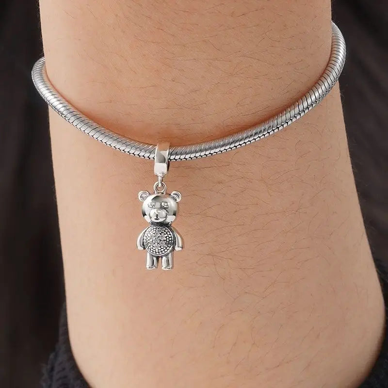 CHARM STERLING SILVER 925 PORTAFORTUNA CARTONI ANIMATI FRUTTA ANIMALI GELATO