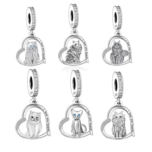 CHARM STERLING SILVER 925 TRIDIMENZIONALE GATTO