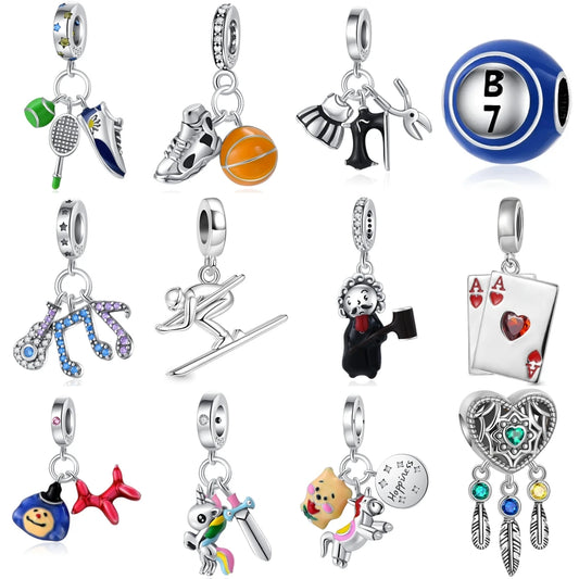 CHARM STERLING SILVER 925 MESTIERI SPORT MUSICA ACCHIAPPASOGNI