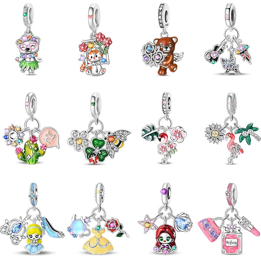 CHARM STERLING SILVER 925 PORTAFORTUNA ANIMALI CARTONI ANIMATI
