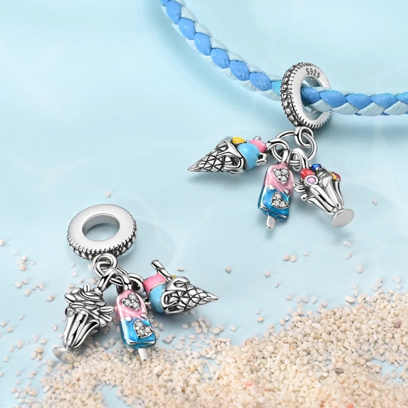CHARM STERLING SILVER 925 MARE ANIMALI CATENE PORTAFORTUNA