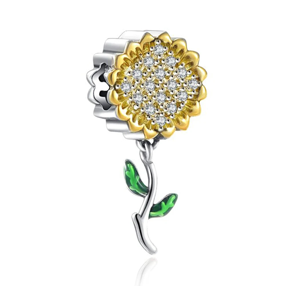 CHARM STERLING SILVER 925 ORO CUORE ANIMALI PORTAFORTUNA CUORI