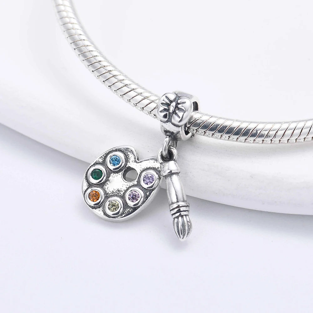 CHARM STERLING SILVER 925 PENDENTI FIORI ANIMALI PORTAFORTUNA