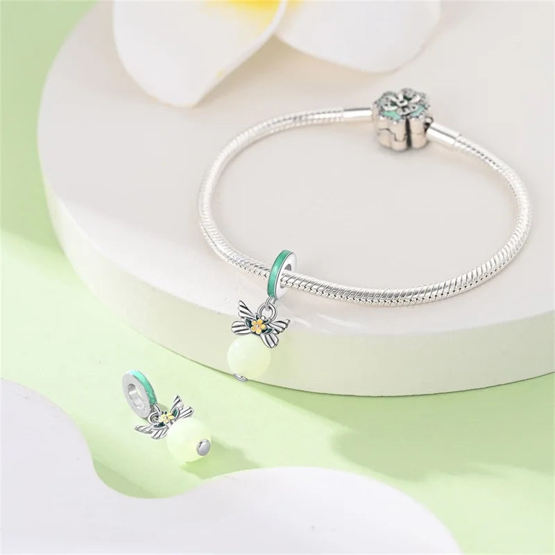 CHARM STERLING SILVER 925 FIORI ANIMALI FORTUNA SWAROSKY ILLUMINA LINEA COLOR