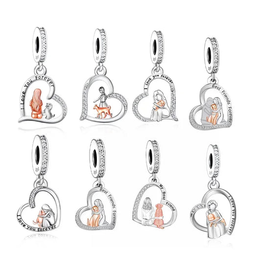 CHARM STERLING SILVER 925 TRIDIMENZIONALE AMICO CANE