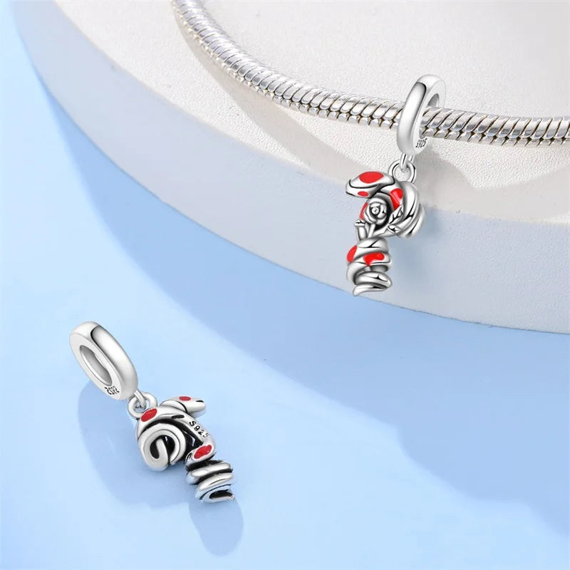 CHARM STERLING SILVER 925 NEW 2024 ANIMALI CUORE CARTE LINEA COLOR