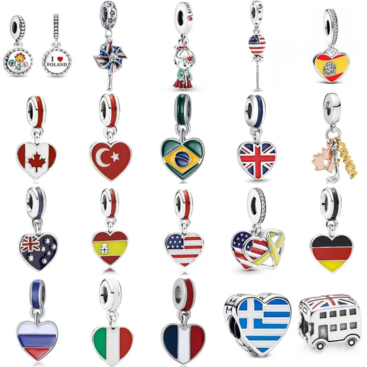 CHARM STERLING SILVER 925 BANDIERE