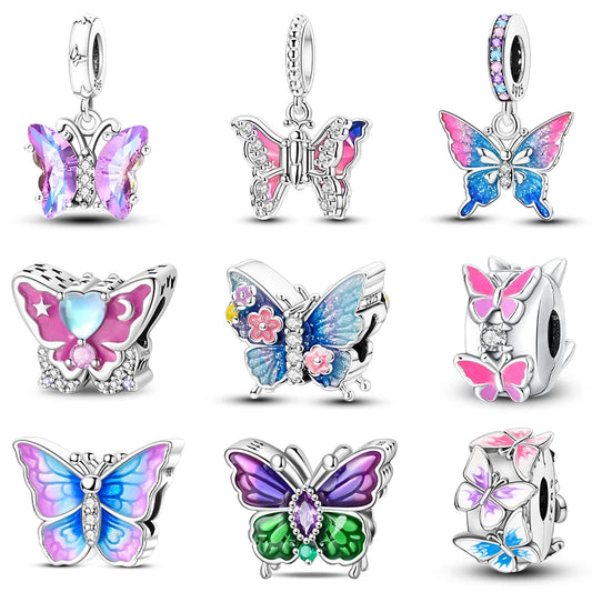 CHARM STERLING SILVER 925 ANIMALI FARFALLA
