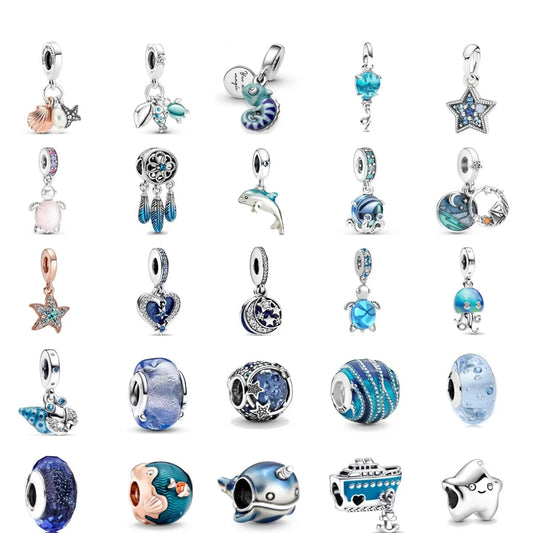 CHARM STERLING SILVER 925 MARE BLU