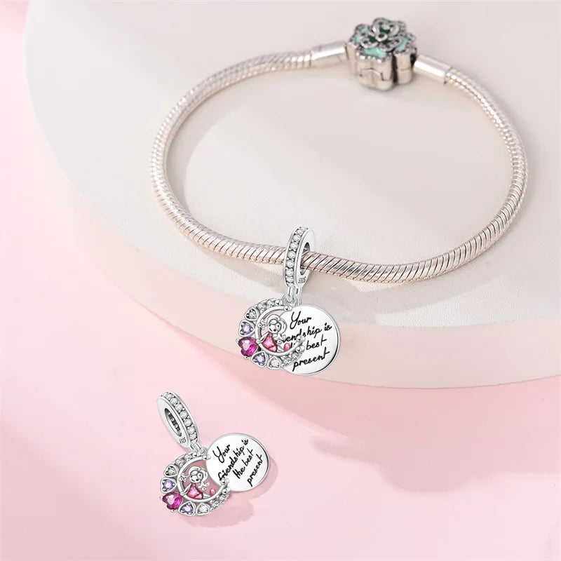 CHARM STERLING SILVER 925 LINEA COLOR FAMILY SISTER BEST FRIENDS