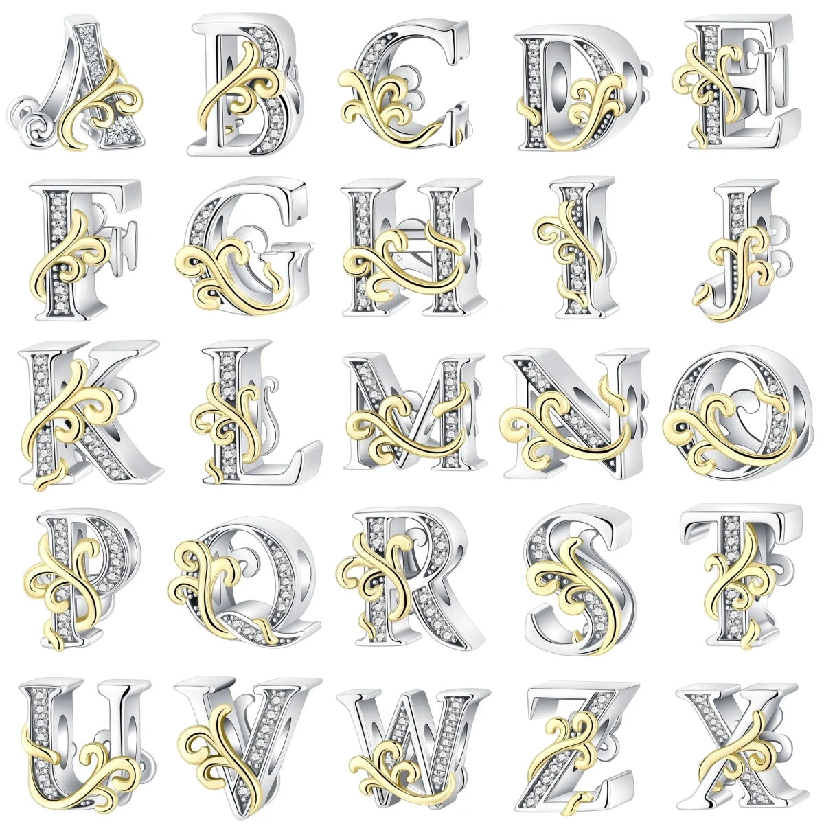 CHARM STERLING SILVE 925 LETTERE